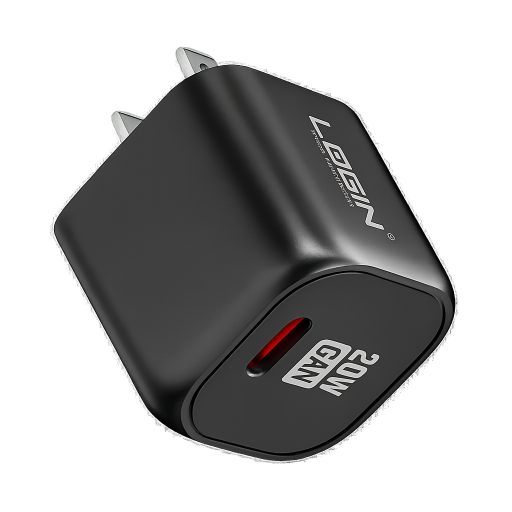 LOGIN 20W GaN USB-C Fast Charger | PD 3.0 Type-C Wall Charger | Compact Fast Charging Adapter (Black)