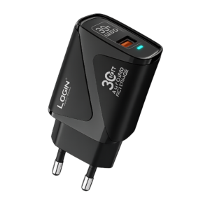 LOGIN 30W QC 3.0 Fast Charger | USB-A Quick Charge Wall Adapter | Fast Charging Power Adapter (EU Plug, Black)
